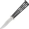 Benchmark Balisong 9" Black Silver Stainless Folding Knife 005