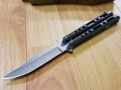 Benchmark Balisong 9" Black Silver Stainless Folding Knife 005 -Knives = the best. 005a 4b8b2be5 aef9 4387 bcb0 34ddfb933ab0