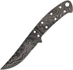 Alabama Damascus Steel Full Tang 6.25" Black Fixed Blade Knife Blank S076