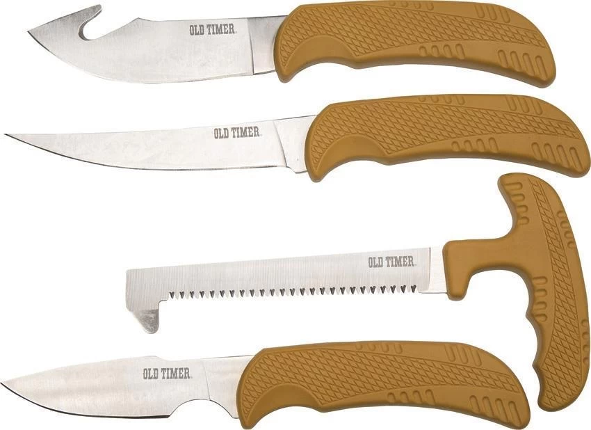 Schrade Old Timer 4pc Fixed Blade Brown Hunting Knife & Saw Kit Set P1085934 3 Schrade Old Timer 4pc Fixed Blade Brown Hunting Knife & Saw Kit Set P1085934
