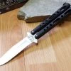 Bear & Son 9" Black Handle Butterfly Folding Knife - Flipping - 117b -Knives = the best. 117a