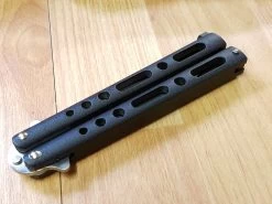 Bear & Son 9" Black Handle Butterfly Folding Knife - Flipping - 117b -Knives = the best. 117b