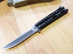 Bear & Son 9" Black Handle Butterfly Folding Knife - Flipping - 117b -Knives = the best. 117c