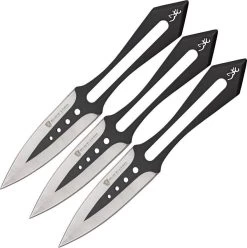 Browning 8" Black Label Stick-It Double Edge Blade 3 Thrower Knives Set 122BL