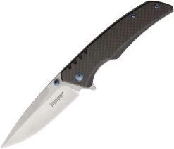 Kershaw Halogen Carbon Fiber Linerlock A/O Blade Over G10 Folding Knife 1336