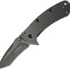 Kershaw Cryo Framelock Black Wash Finish Folding Tanto A/O Blade Knife 1555TBWX