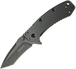 Kershaw Cryo Framelock Black Wash Finish Folding Tanto A/O Blade Knife 1555TBWX