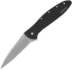 Kershaw 7" Leek Linerlock A/O Drop Pt Blade Black Handle Folding Knife - 1660SWBLK -Knives = the best. 1660swblk