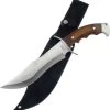 Frost Frontiersman Bowie Fixed Stainless Pakkawood Handle Knife + Sheath 18314PW -Knives = the best. 18314PW