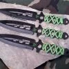 Z Hunter Zombie Triple Knife 3 PC Throwing Set 7.5" Green & Black - 0753