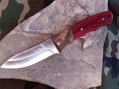 Elk Ridge Fixed Blade 8.5" Knife W/ Burlwood & Pakka Handle 130 4 Elk Ridge Fixed Blade 8.5" Knife W/ Burlwood & Pakka Handle 130 - Image 2