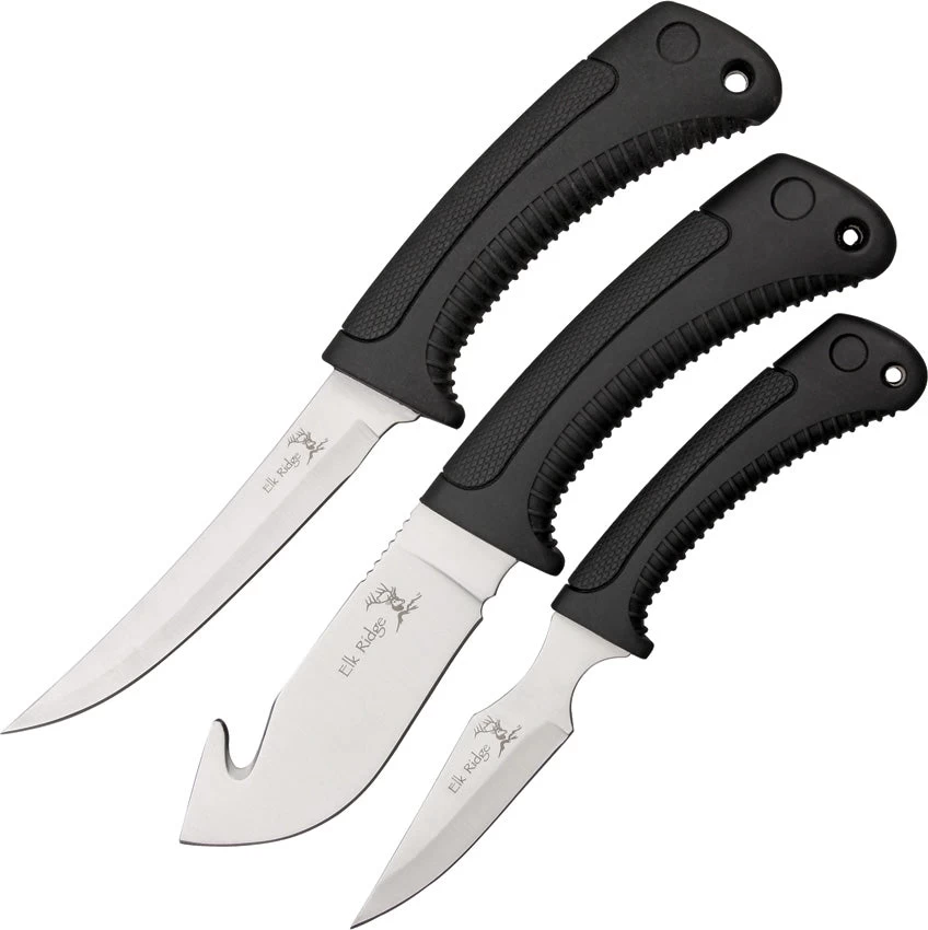 Elk Ridge 3 PC Outdoor Knife Set (Skinner Guthook Filet Caping) 261 3 Elk Ridge 3 PC Outdoor Knife Set (Skinner Guthook Filet Caping) 261