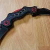 Dual Blade Black And Red Hawkbill Karambit Pocket Knife - 3645bk -Knives = the best. 3645