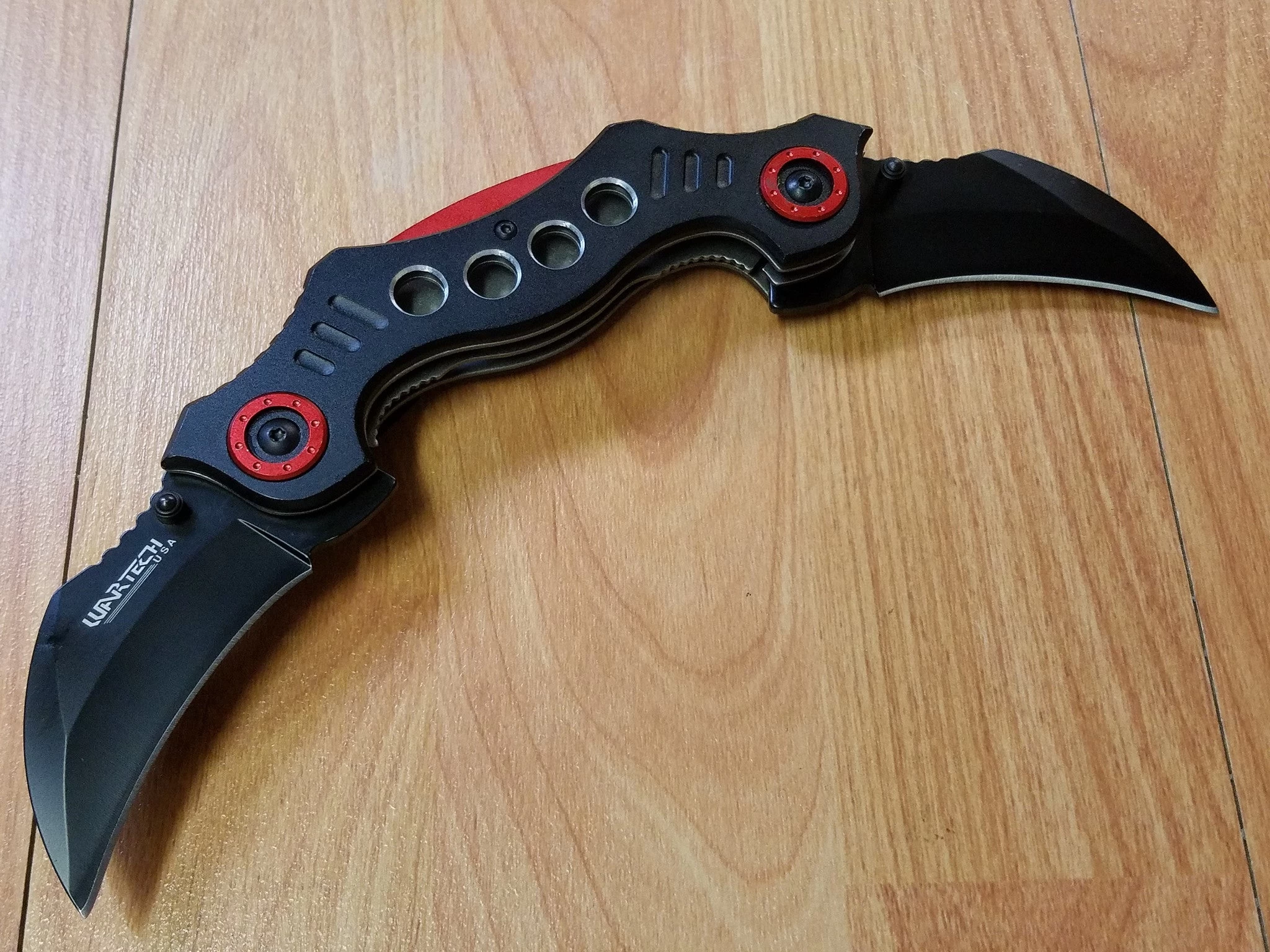 Dual Blade Black And Red Hawkbill Karambit Pocket Knife - 3645bk 3 Dual Blade Black And Red Hawkbill Karambit Pocket Knife - 3645bk