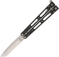 Bear & Son Bear Song IV Black Aluminum Handle Stainless Balisong Knife 410AIBKAP
