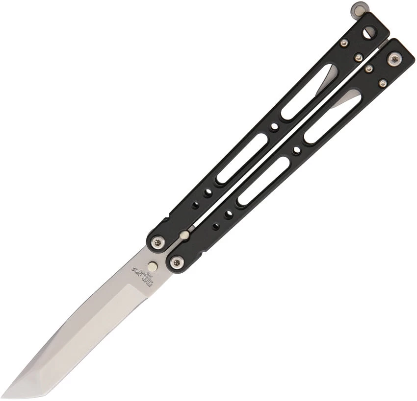 Bear & Son Bear Song IV Black Aluminum Handle Stainless Balisong Knife 410AIBKAP 3 Bear & Son Bear Song IV Black Aluminum Handle Stainless Balisong Knife 410AIBKAP