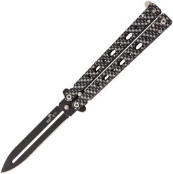 Bear & Son Bear Song IV Carbon Fiber Coated Aluminum Handles 1095 Carbon Steel Black Balisong CB500AICFB