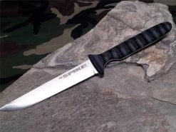 Cold Steel 8" Spike Black G10 Handle German Stainless Fixed Blade Neck Knife With Sheath 53NCC