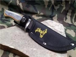 Elk Ridge Fixed Knife 8.4" Overall Plain Multi Color Wood Handle Hunting - 545gw -Knives = the best. 545gw3