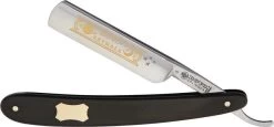 Dovo Black Straight Folding Shaving Razor Carbon Steel Blade 558130