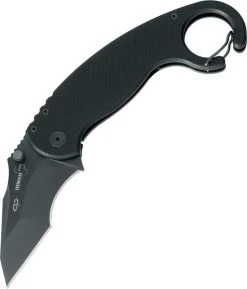 Boker Plus Black CLB Karambit Framelock Titanium Recurve Tanto Folding Knife - P01BO580