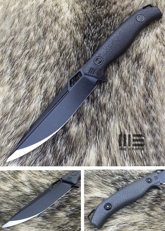 WE KNIFE 8" Fixed Black Carbon Fiber Hunting Knife Plain S35VN With Kydex Sheath - 607a 5 WE KNIFE 8" Fixed Black Carbon Fiber Hunting Knife Plain S35VN With Kydex Sheath - 607a - Image 3