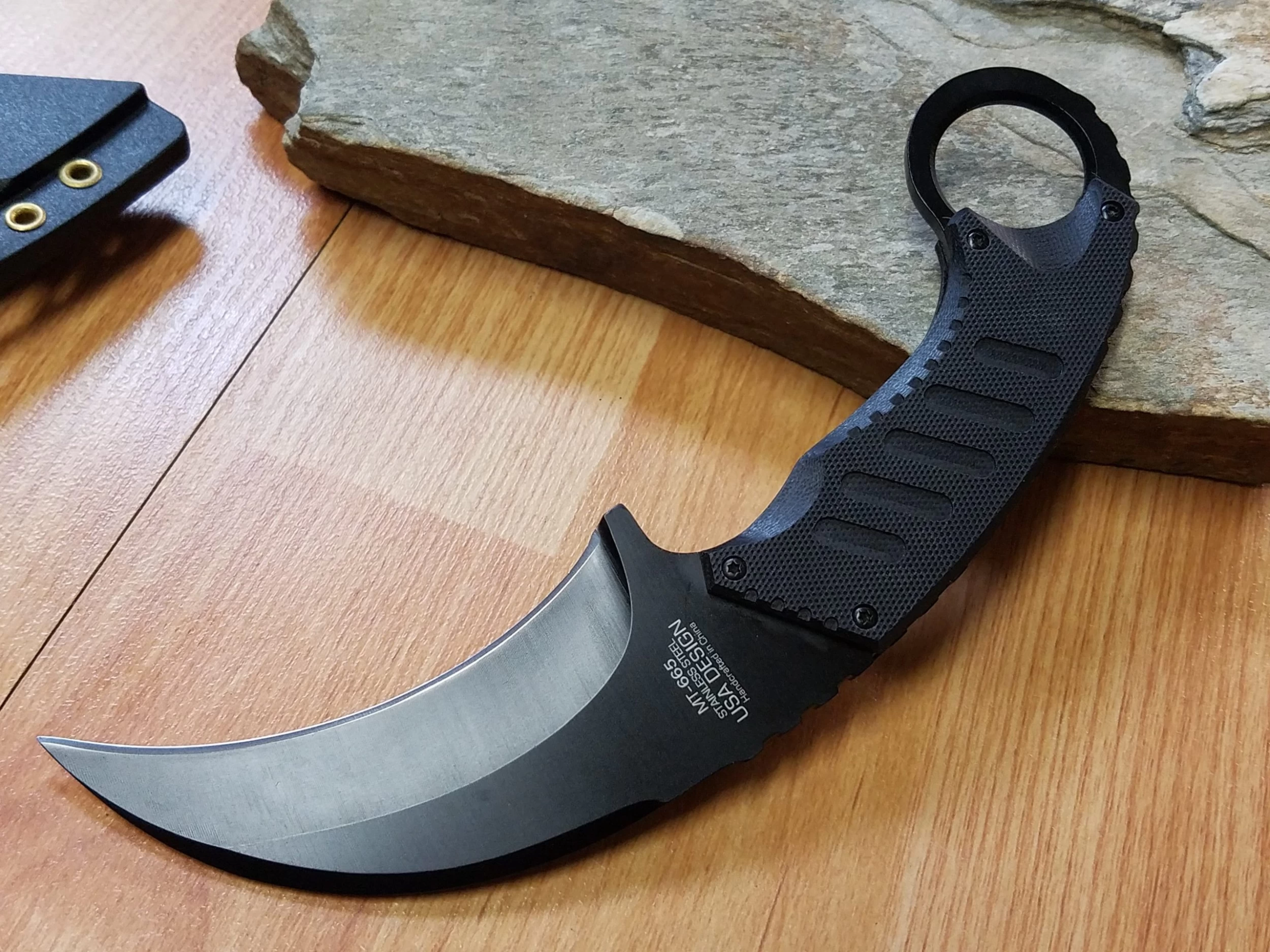MTech Stainless Black G-10 Tactical Karambit Fixed Blade Neck Knife 665BK 4 MTech Stainless Black G-10 Tactical Karambit Fixed Blade Neck Knife 665BK - Image 3