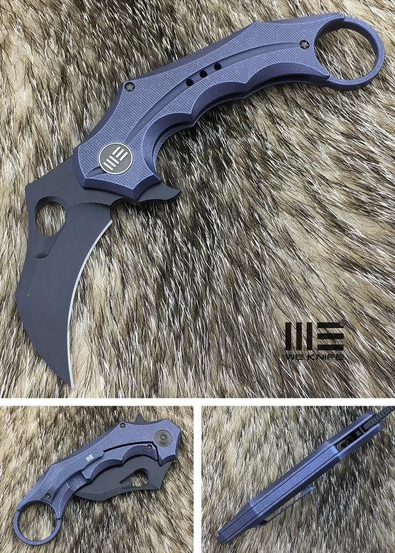 WE KNIFE 8" BLUE Karambit Hawkbill Flipper Folding Pocket Knife - 708A 4 WE KNIFE 8" BLUE Karambit Hawkbill Flipper Folding Pocket Knife - 708A - Image 2