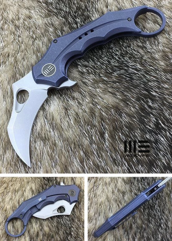 WE KNIFE 8" BLUE Karambit Hawkbill Flipper Folding Pocket Knife - 708B 4 WE KNIFE 8" BLUE Karambit Hawkbill Flipper Folding Pocket Knife - 708B - Image 2