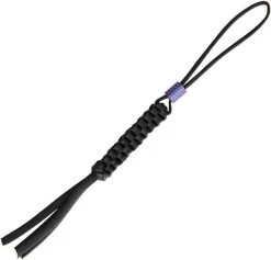 WE KNIFE Co Black Paracord Knife Lanyard W/ Purple Anodized Titanium Bead A01B