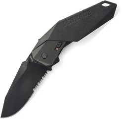 SCHRADE MAGIC Linerlock Black Assist Opening Serrated Folding Blade Knife A5BS