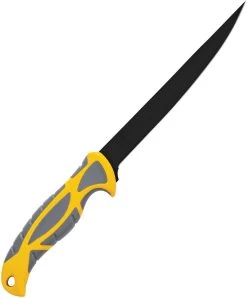 Smith's Sharpeners Lawaia Fillet Fixed Blade Knife Gray/Yellow Stainless 51093