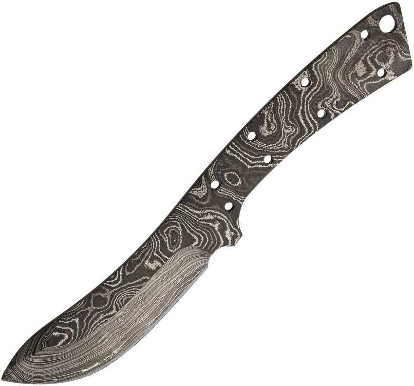 Alabama Damascus Steel 7.5" Full Tang Fixed Blade Knife Blank S032 3 Alabama Damascus Steel 7.5" Full Tang Fixed Blade Knife Blank S032