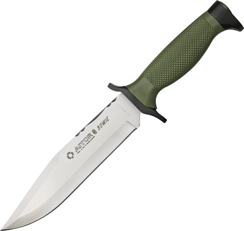 Aitor Bowie NATO OD Green & Black Stainless Fixed Blade Knife W/ Sheath 16047