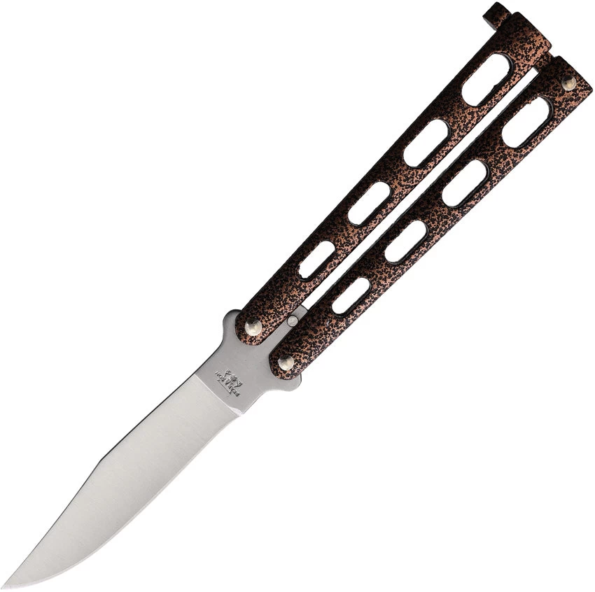 Bear & Son Butterfly Copper Vein Stainless Clip Point Balisong Butterfly Knife 113CV 3 Bear & Son Butterfly Copper Vein Stainless Clip Point Balisong Butterfly Knife 113CV