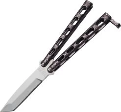Bear & Son Butterfly Silver Vein Die Cast Metal Handles Stainless Tanto Folding Knife 114A