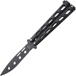 Bear & Son Butterfly Black Powder Coat Balisong Knife 115btr
