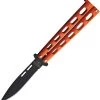 Bear & Son Balisong Orange Stainless Spear Point Butterfly Knife 115OR -Knives = the best. BC115OR