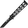 Bear & Son Balisong Black Galaxy 1095HC Steel Tanto Butterfly Knife 115TANGX -Knives = the best. BC115TANGX