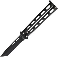 Bear & Son Balisong Black Galaxy 1095HC Steel Tanto Butterfly Knife 115TANGX