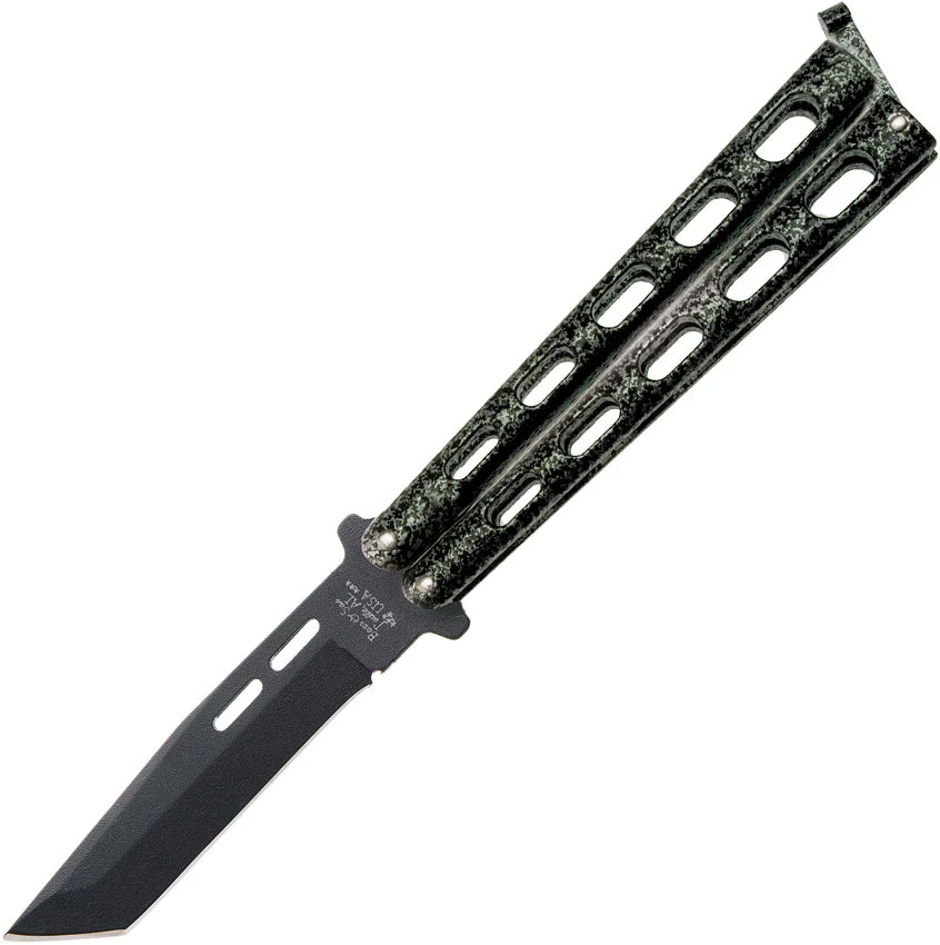 Bear & Son Butterfly Silver Vein Balisong Knife 115tan 3 Bear & Son Butterfly Silver Vein Balisong Knife 115tan