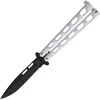 Bear & Son Butterfly White Handle Black Folding 1095HC Steel Blade Knife 115W -Knives = the best. BC115W