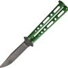 Bear & Son Butterfly Green Stonewash Knife (Balisong) 117grsw -Knives = the best. BC117GRSW