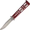 Bear & Son Butterfly Red Stonewash Knife (Balisong) 117rdsw -Knives = the best. BC117RDSW