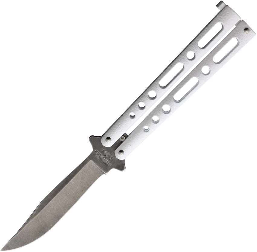 Bear & Son Butterfly White Stonewash Knife (Balisong) 117wsw 3 Bear & Son Butterfly White Stonewash Knife (Balisong) 117wsw
