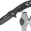 Bear Edge Brisk 2pc Black/Gray Folding Stainless Knife Sharpener Combo Set 71703