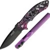 Bear Edge 2pc Purple Framelock Pocket Knife Edgemate Sharpener Combo Set 71823 -Knives = the best. BC71823
