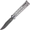 Bear Ops Bear Song VIII Balisong Gray Stainless Damascus Clip Pt Butterfly Knife 800SSLD