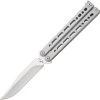 Bear Ops Bear Song VIII Balisong Gray Stainless S35VN Clip Pt Butterfly Knife ANNB800 -Knives = the best. BCANNB800