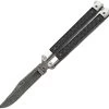 Bear & Son Balisong Black Carbon Fiber Damascus Clip Point Butterfly Knife ANNCF17D